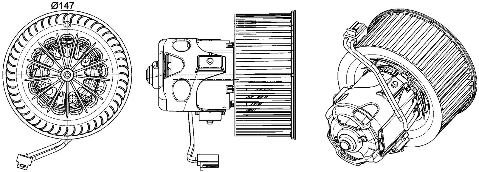 BMW Heater Fan Motor 64119242607 - Behr 351043271